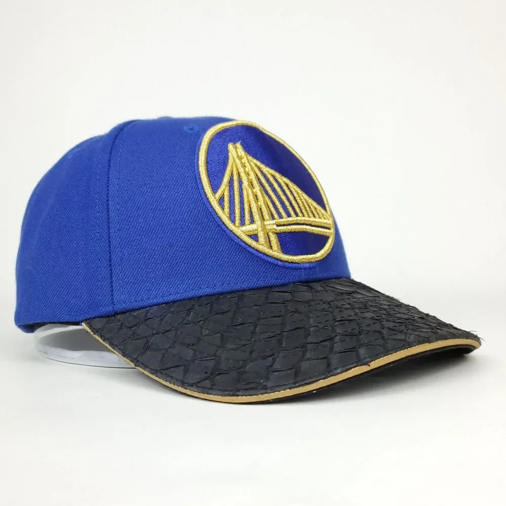 Golden State Warriors Mitchell & Ness NBA Strapback Cap Hat Fish Skin‎ Bill NWT